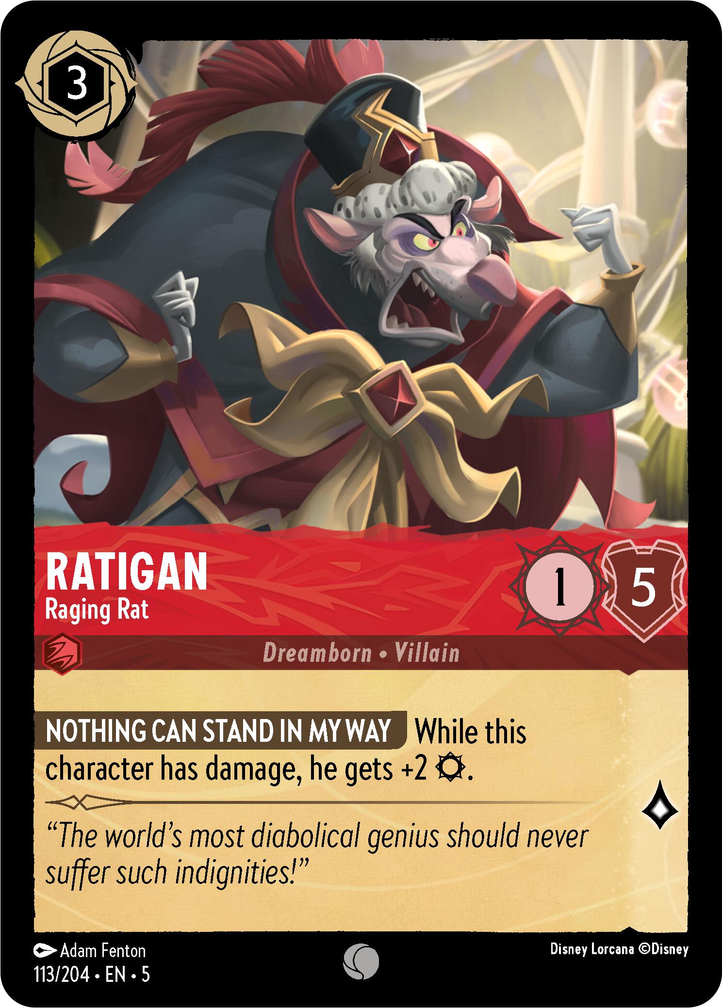 Disney Lorcana: Ratigan - Raging Rat card image