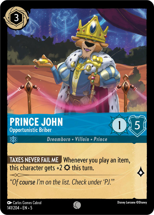 Disney Lorcana: Prince John - Opportunistic Briber card image