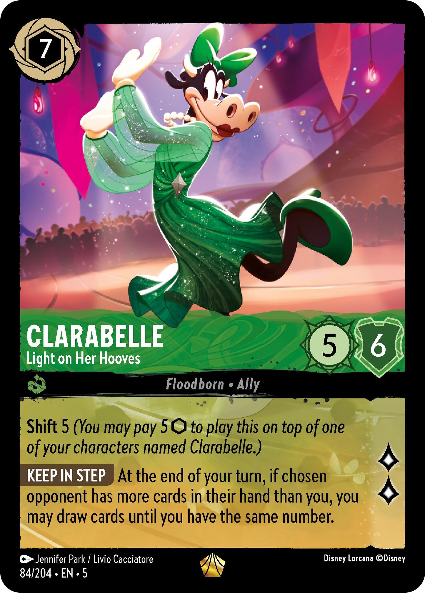 Disney Lorcana: Clarabelle - Light on Her Hooves card image