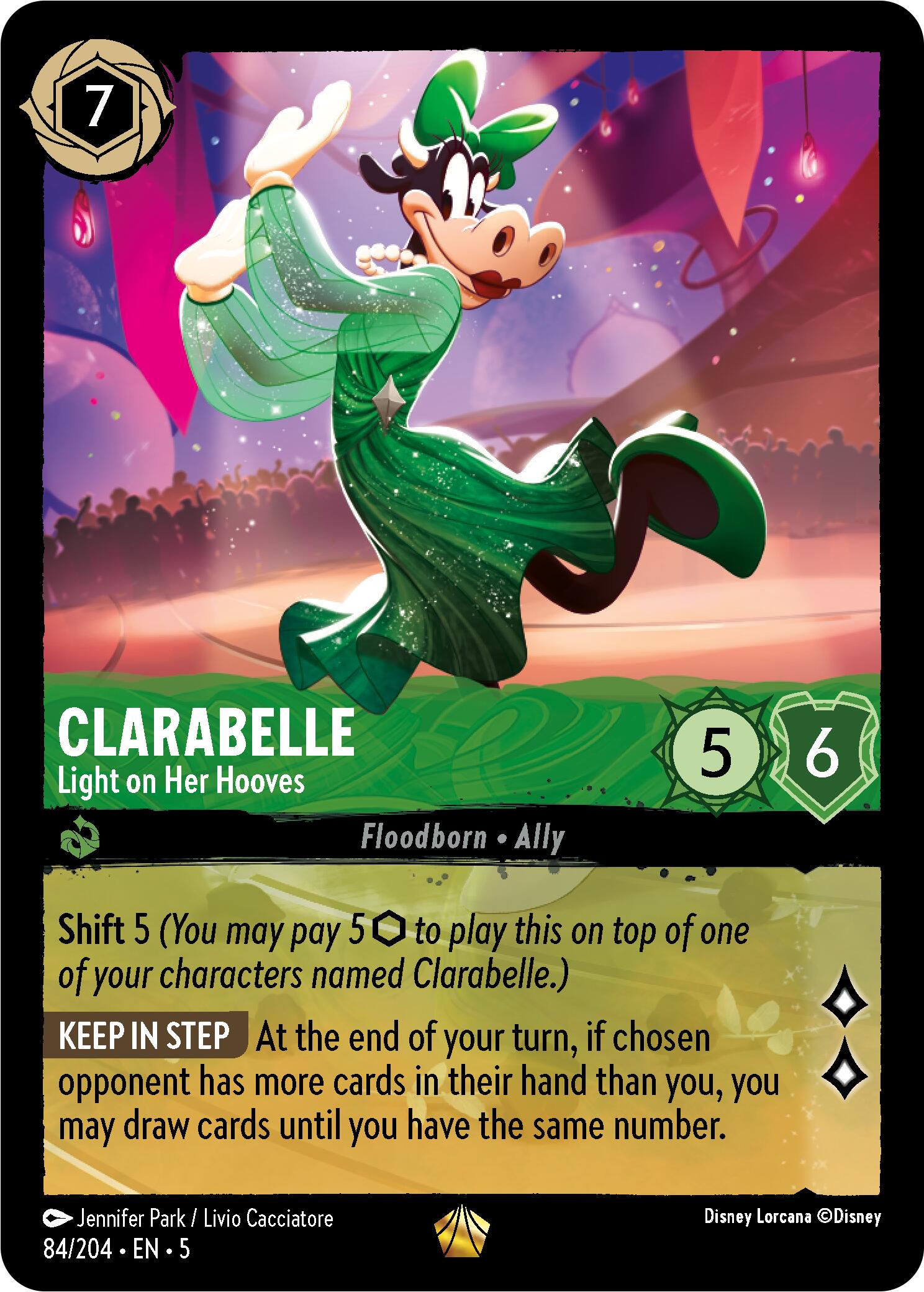 Disney Lorcana: Clarabelle - Light on Her Hooves card image