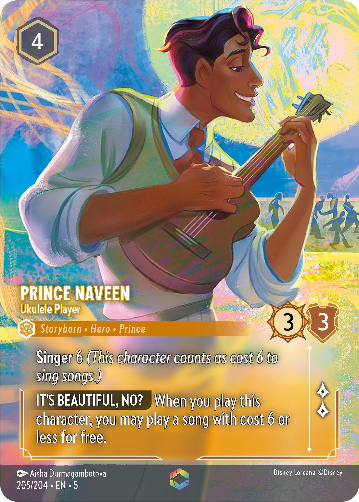 Disney Lorcana: Prince Naveen - Ukulele Player (Enchanted) card image