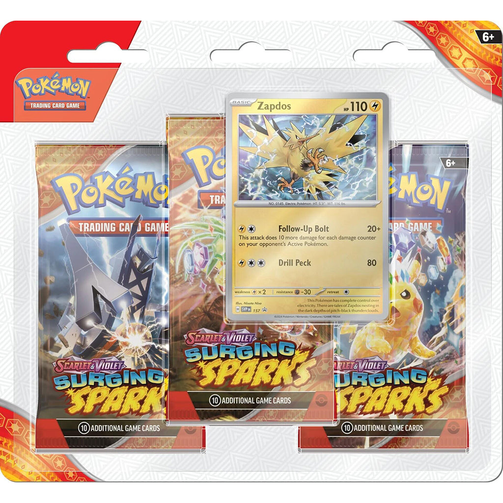 Surging Sparks 3 Pack Blisters [Zapdos]