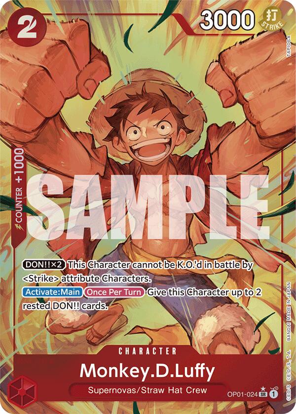 One Piece Card Game: Monkey.D.Luffy (OP01-024) (Alternate Art) card image