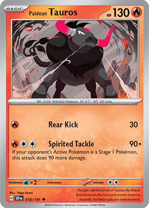 Pokemon: Paldean Tauros - 018/191 card image