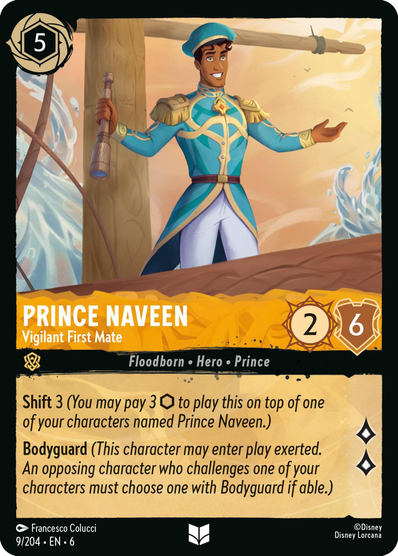 Disney Lorcana: Prince Naveen - Vigilant First Mate card image