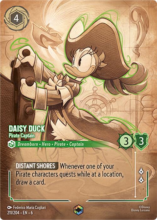 Disney Lorcana: Daisy Duck - Pirate Captain (Enchanted) card image