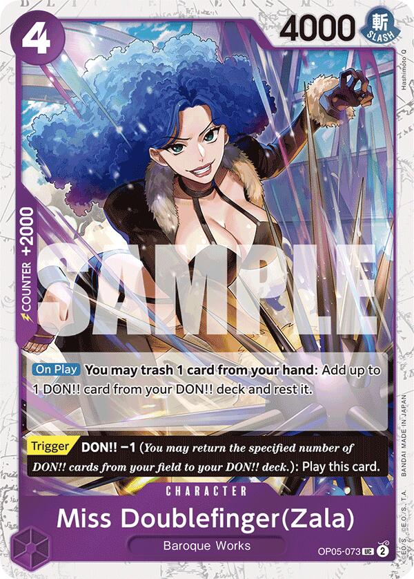 One Piece Card Game: Miss Doublefinger(Zala) (Jolly Roger Foil) card image