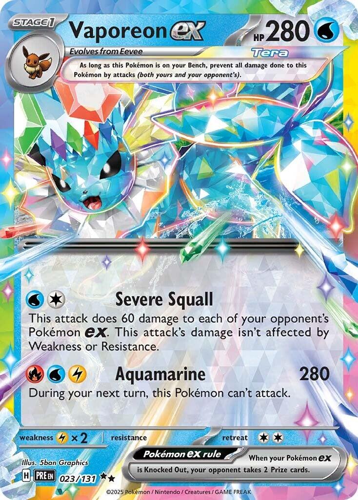 Pokemon: Vaporeon ex - 023/131 card image