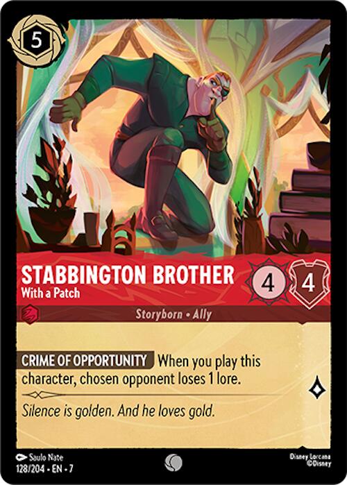 Disney Lorcana: Stabbington Brother - With a Patch card image