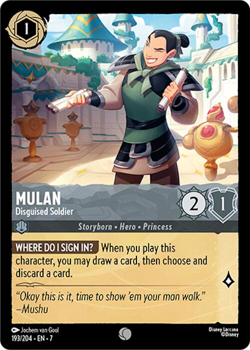 Disney Lorcana: Mulan - Disguised Soldier card image