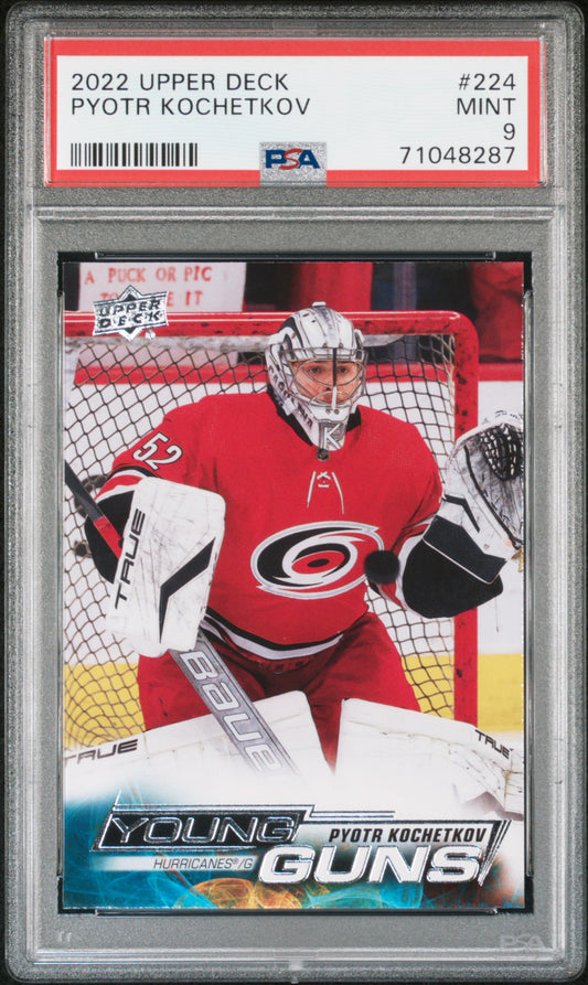 2022-23 Upper Deck Series 1 - #224 - Pyotr Kochetkov Young Guns PSA 9