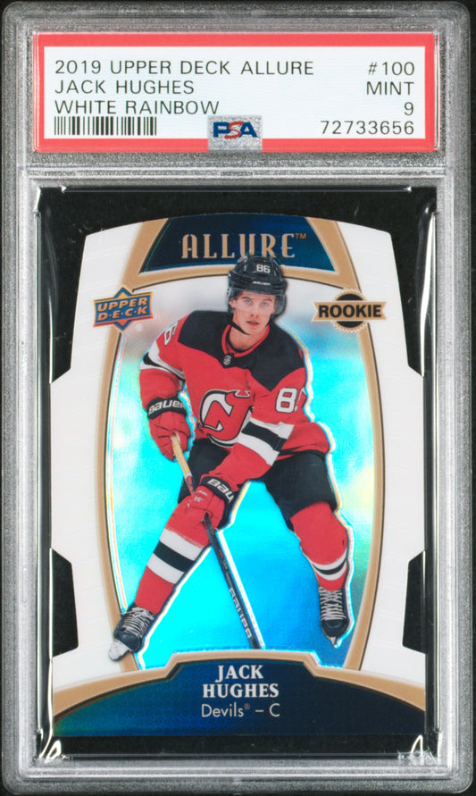 2019-20 Upper Deck Allure - #100 - Jack Hugues White Rainbow Rookie PSA 9