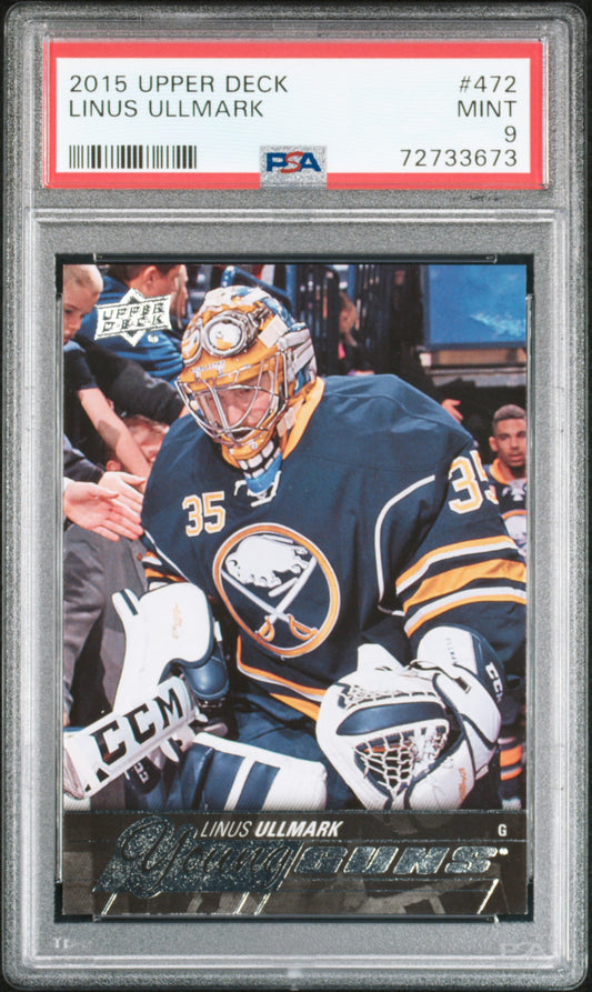 2015-16 Upper Deck Series 2 - #472 - Linus Ullmark Young Guns PSA 9