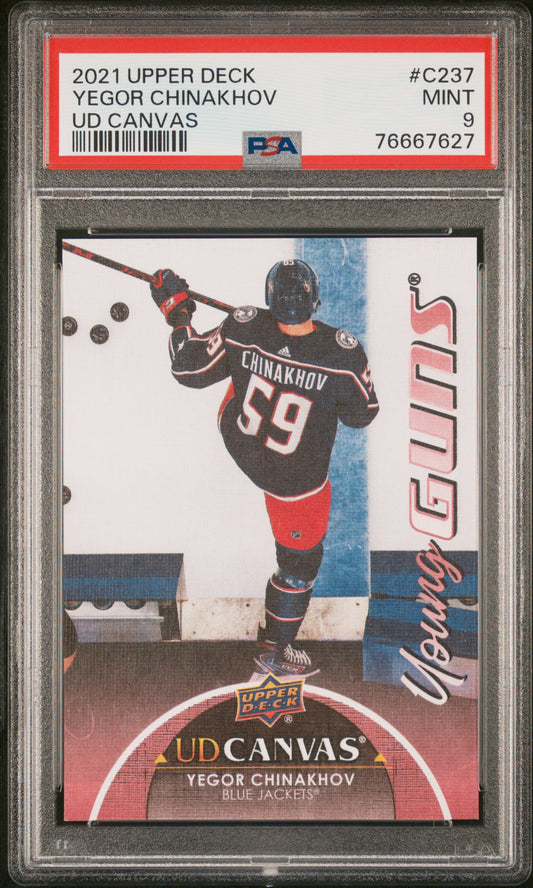 2021-22 Upper Deck Series 2 - #C237 - Yegor Chinakhov UD Canvas Young Guns PSA 9