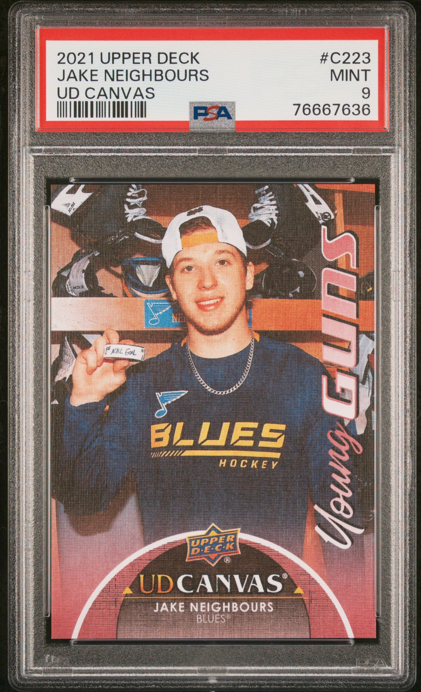 2021-22 Upper Deck Series 2 - #C223 - Jake Neighbours UD Canvas Young Guns PSA 9