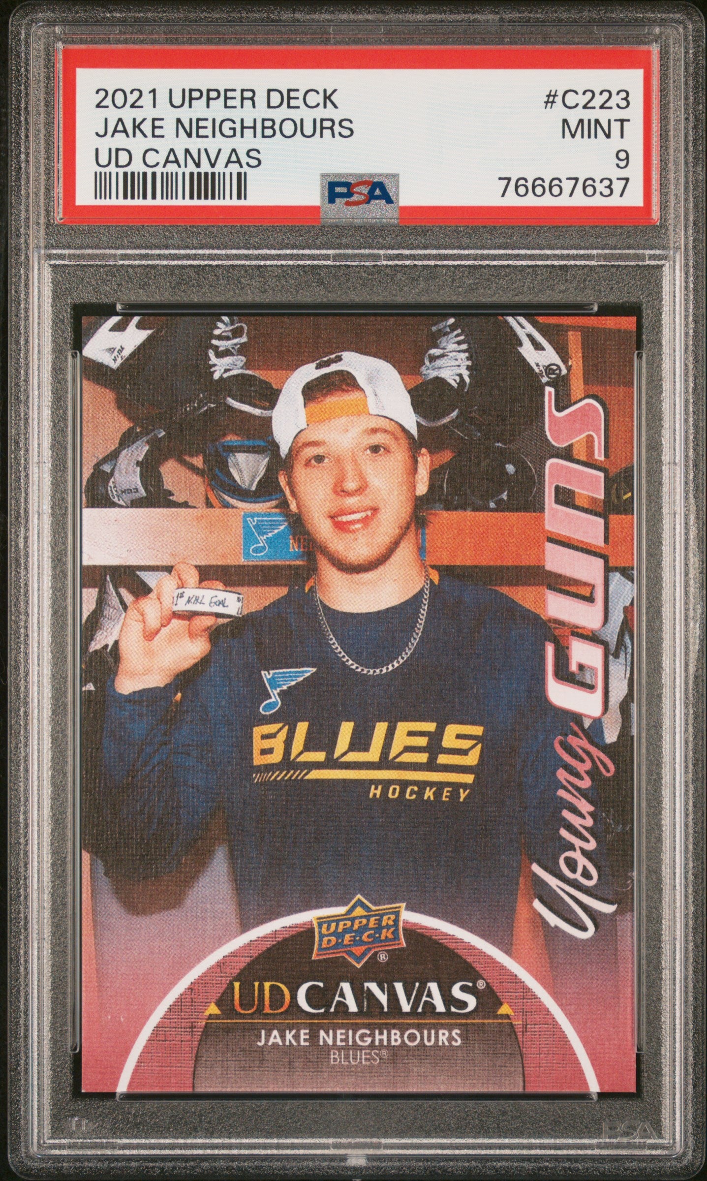 2021-22 Upper Deck Series 2 - #C223 - Jake Neighbours UD Canvas Young Guns PSA 9