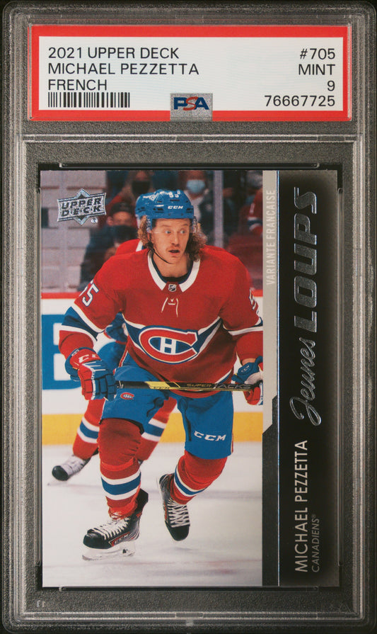 2021-22 Upper Deck Extended Series - #705 - Michael Pezzetta Young Guns French PSA 9