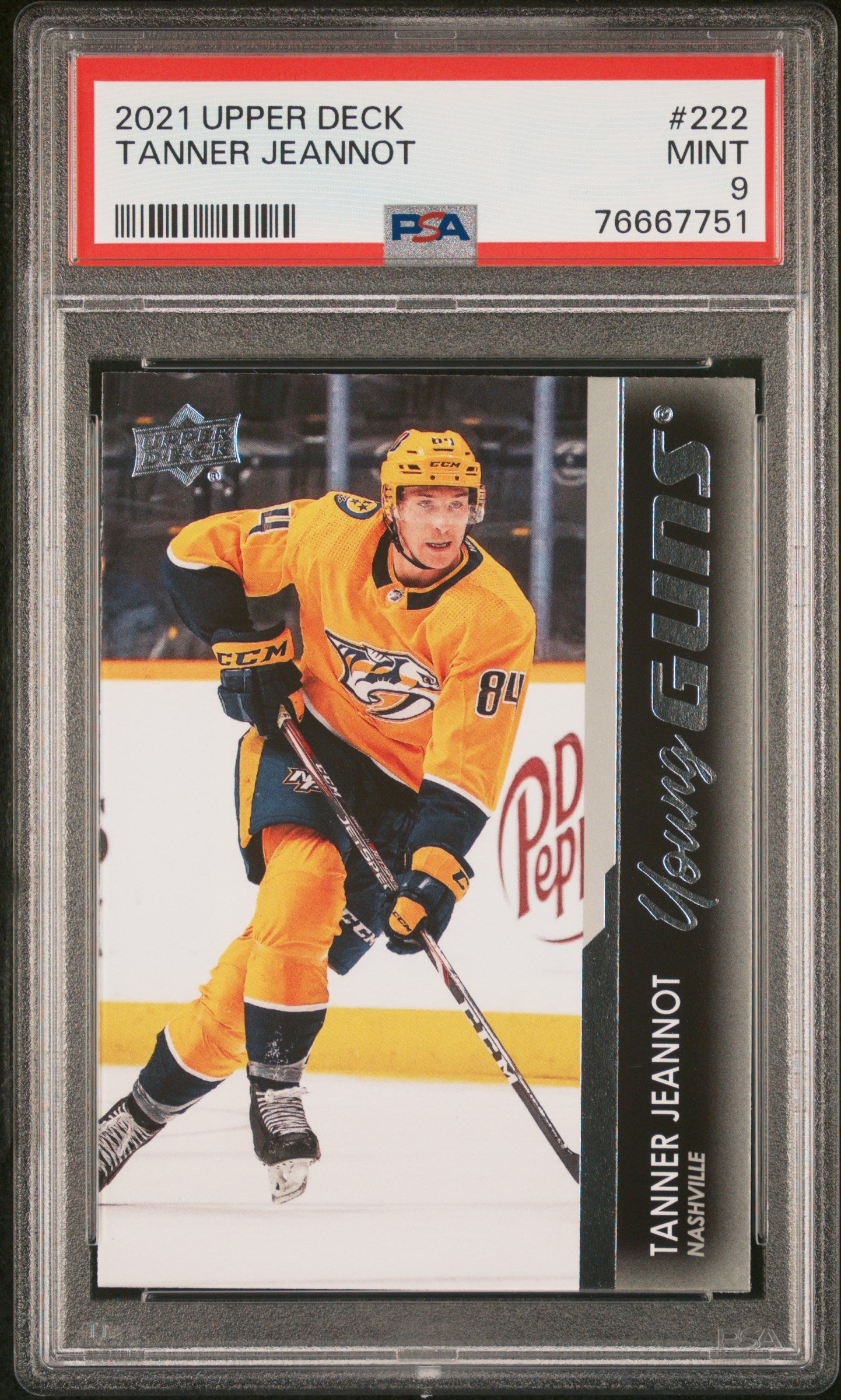 2021-22 Upper Deck Series 1 - #222 - Tanner Jeannot Young Guns PSA 9