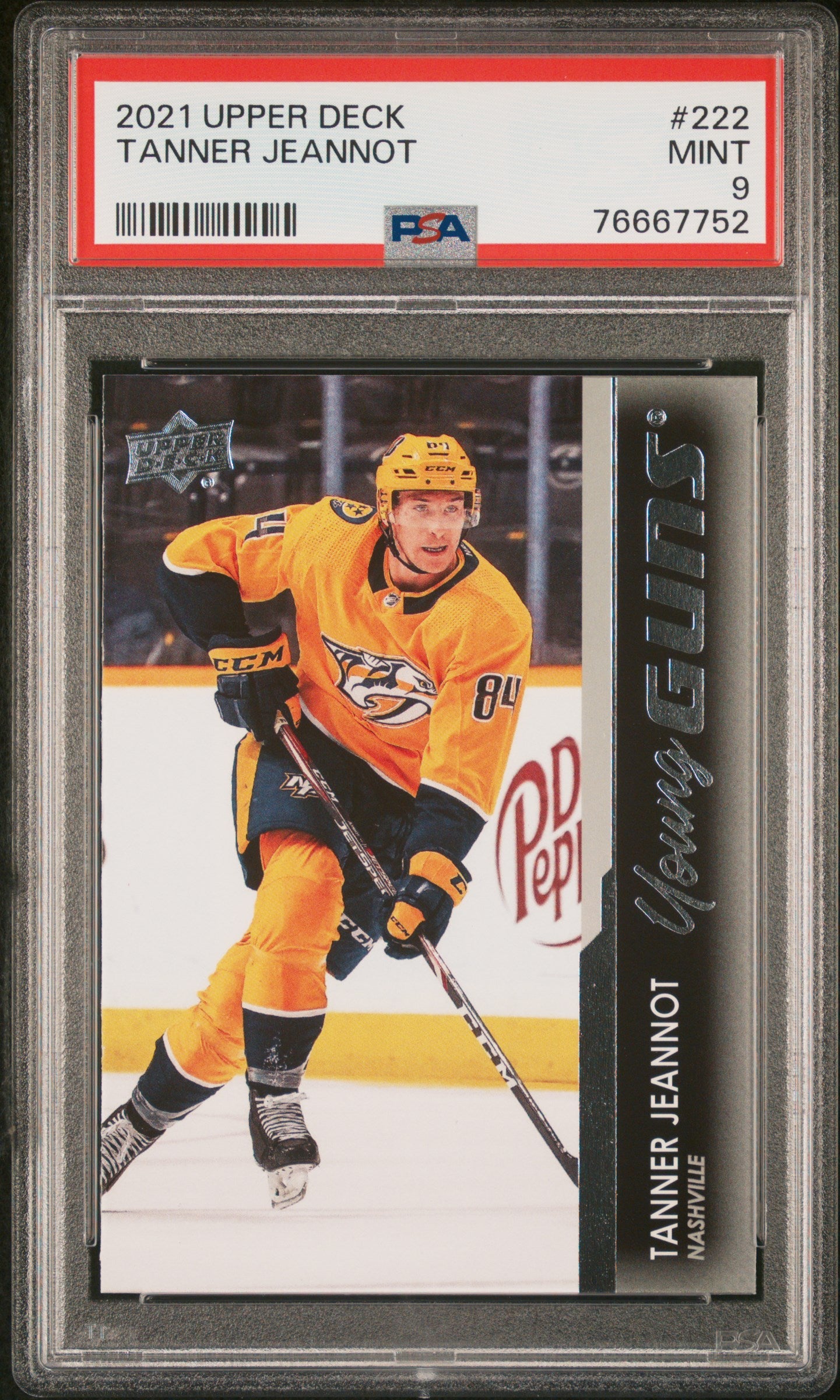 2021-22 Upper Deck Series 1 - #222 - Tanner Jeannot Young Guns PSA 9