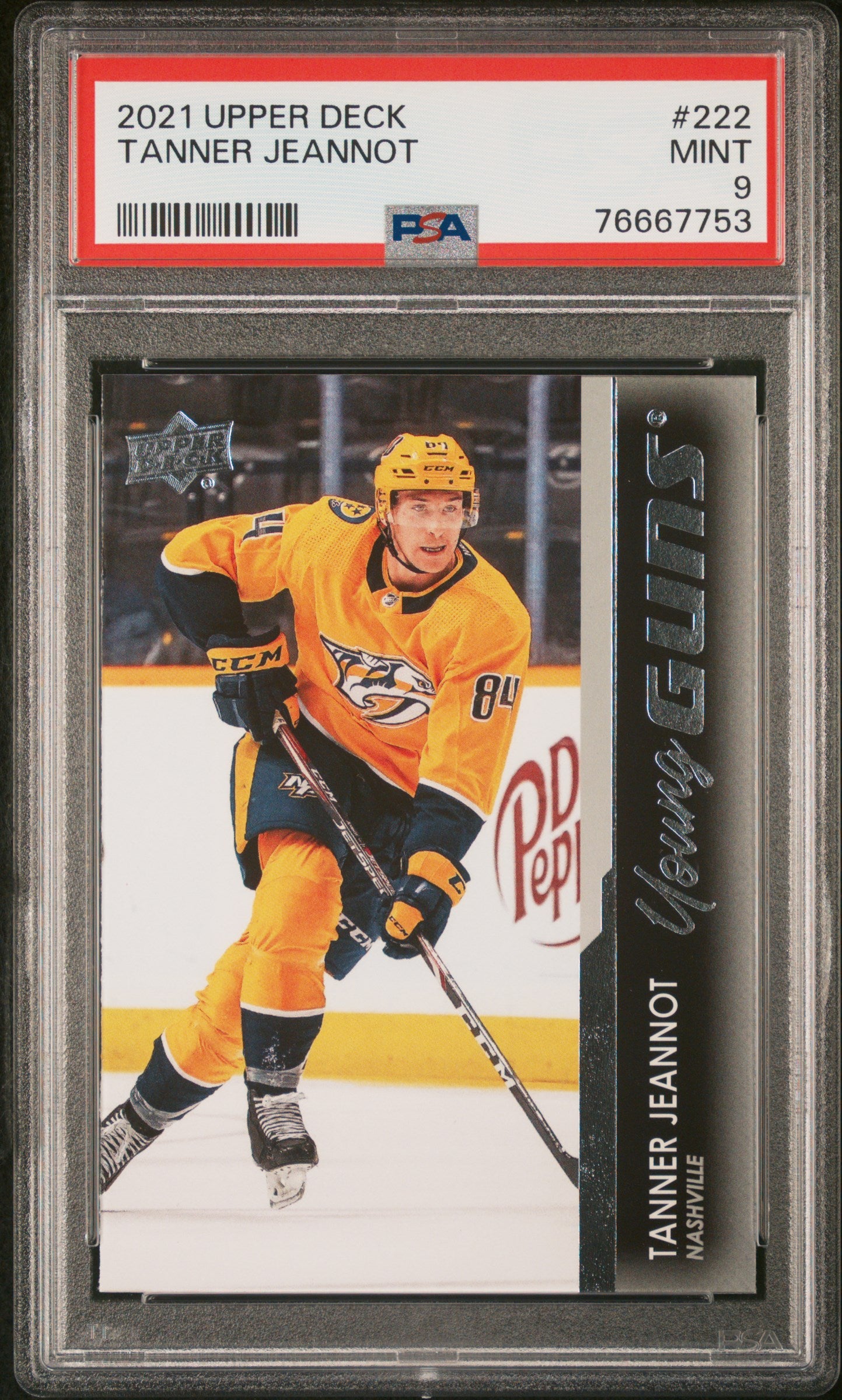 2021-22 Upper Deck Series 1 - #222 - Tanner Jeannot Young Guns PSA 9