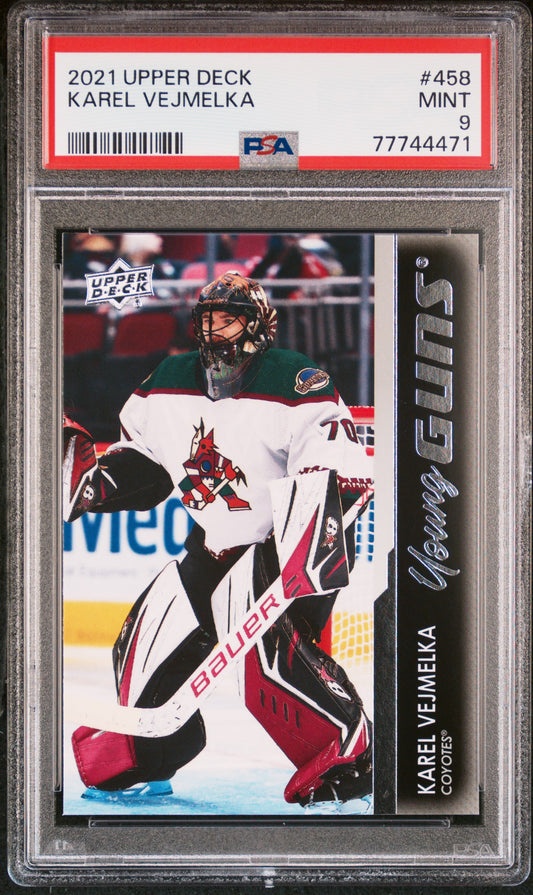 2021-22 Upper Deck Series 2 - #458 - Karel Vejmelka Young Guns PSA 9