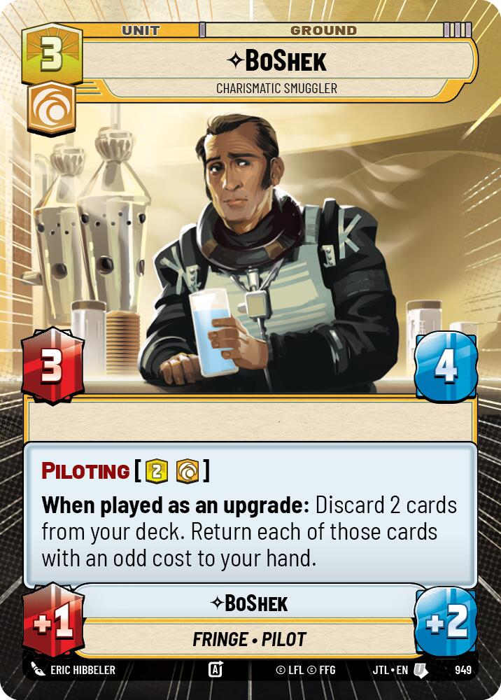 Star Wars: Unlimited: BoShek - Charismatic Smuggler (Hyperspace Foil) card image