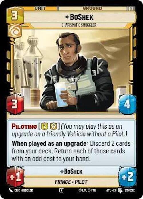 Star Wars: Unlimited: BoShek - Charismatic Smuggler card image