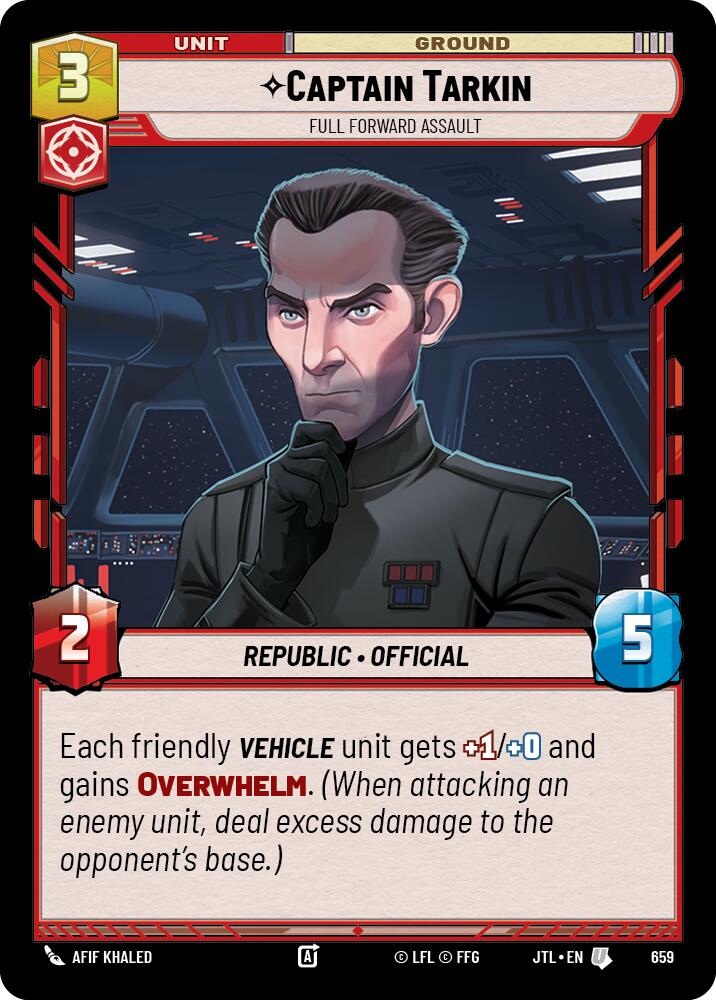 Star Wars: Unlimited: Captain Tarkin - Full Forward Assault (Foil) card image