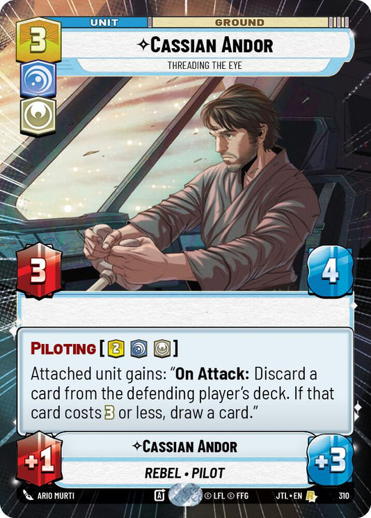 Star Wars: Unlimited: Cassian Andor - Threading the Eye (Hyperspace) card image