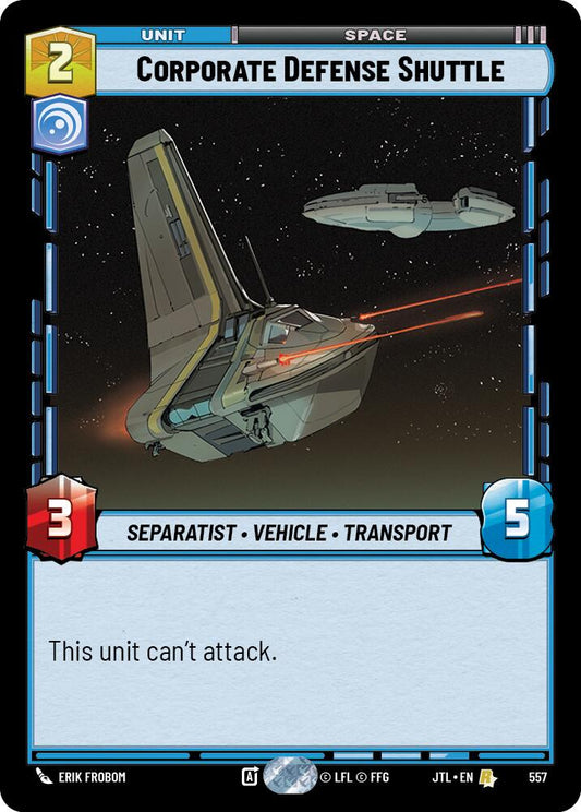 Star Wars: Unlimited: Corporate Defense Shuttle (Foil) card image