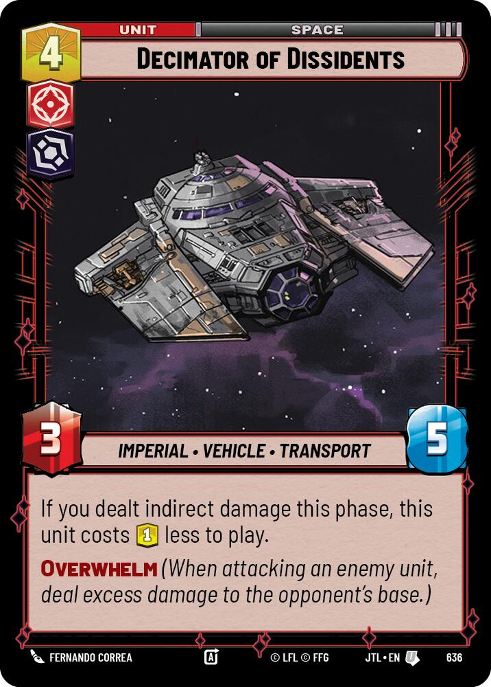 Star Wars: Unlimited: Decimator of Dissidents (Foil) card image