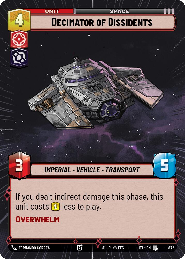 Star Wars: Unlimited: Decimator of Dissidents (Hyperspace Foil) card image