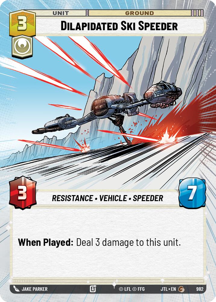 Star Wars: Unlimited: Dilapidated Ski Speeder (Hyperspace Foil) card image