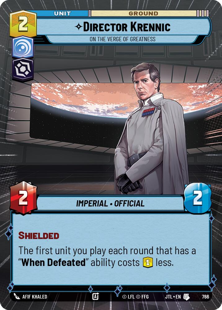 Star Wars: Unlimited: Director Krennic - On the Verge of Greatness (Hyperspace Foil) card image