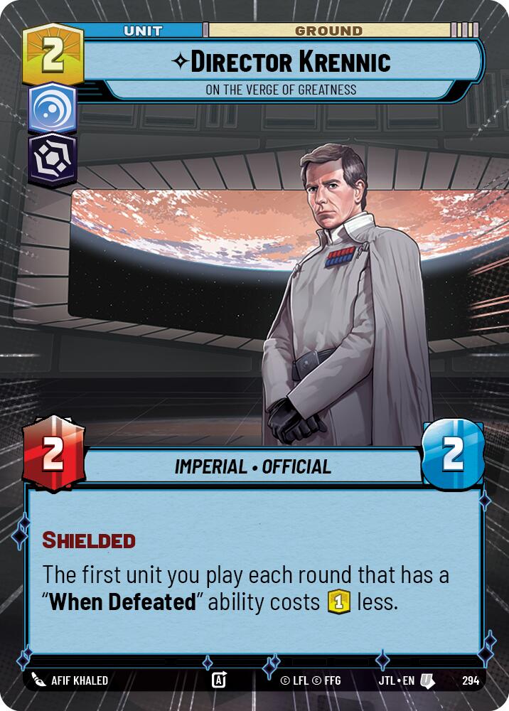 Star Wars: Unlimited: Director Krennic - On the Verge of Greatness (Hyperspace) card image