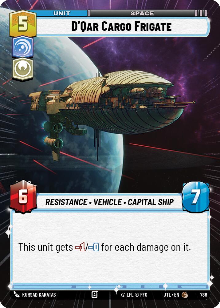 Star Wars: Unlimited: D'Qar Cargo Frigate (Hyperspace Foil) card image