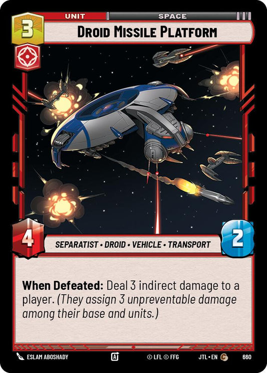 Star Wars: Unlimited: Droid Missile Platform (Foil) card image