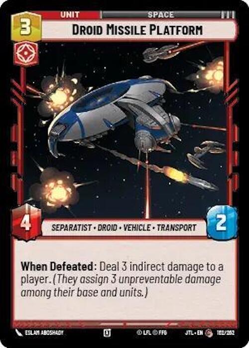 Star Wars: Unlimited: Droid Missile Platform card image