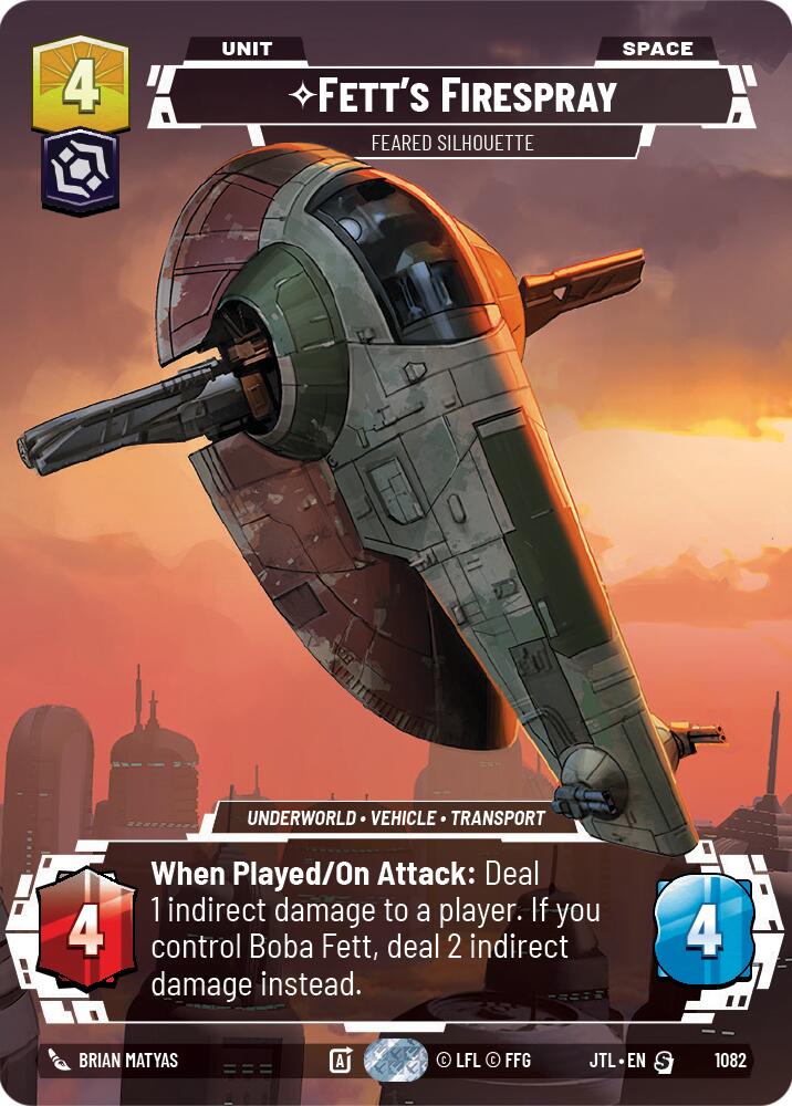 Star Wars: Unlimited: Fett's Firespray - Feared Silhouette (Prestige Foil) card image