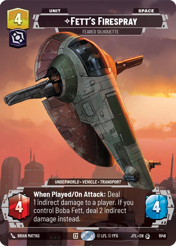 Star Wars: Unlimited: Fett's Firespray - Feared Silhouette (Prestige) card image