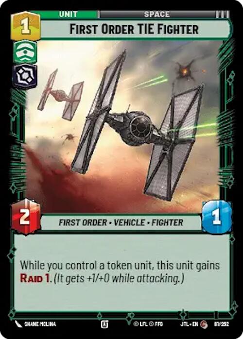 Star Wars: Unlimited: First Order TIE Fighter card image