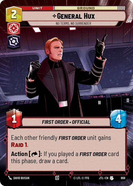 Star Wars: Unlimited: General Hux - No Terms, No Surrender (Hyperspace Foil) card image