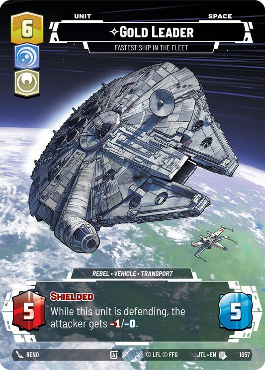 Star Wars: Unlimited: Gold Leader - Fastest Ship in the Fleet (Prestige Foil) card image