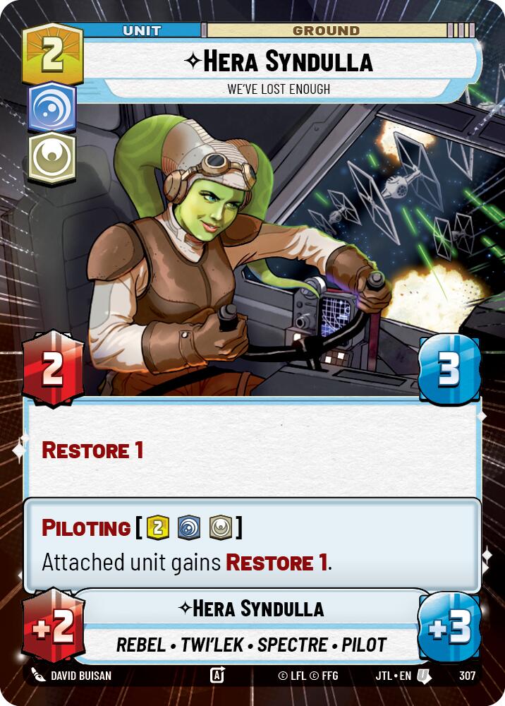 Star Wars: Unlimited: Hera Syndulla - We've Lost Enough (Hyperspace) card image