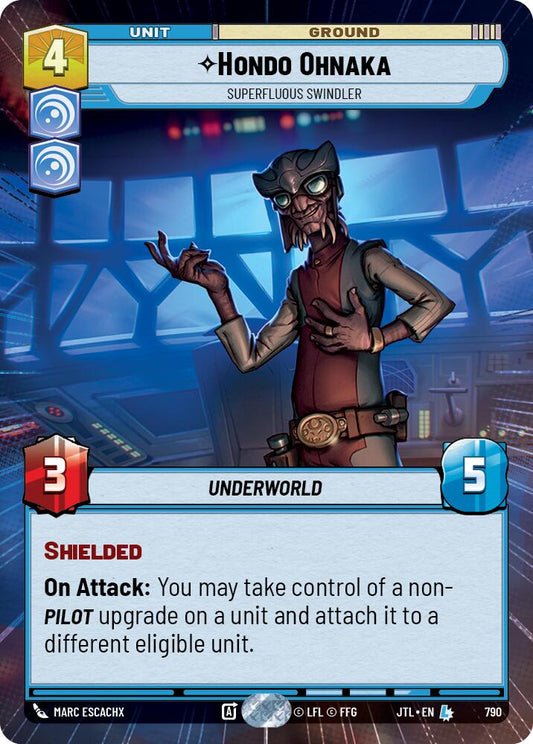 Star Wars: Unlimited: Hondo Ohnaka - Superfluous Swindler (Hyperspace Foil) card image