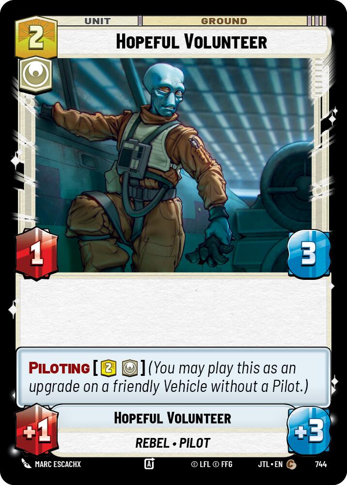 Star Wars: Unlimited: Hopeful Volunteer (Foil) card image