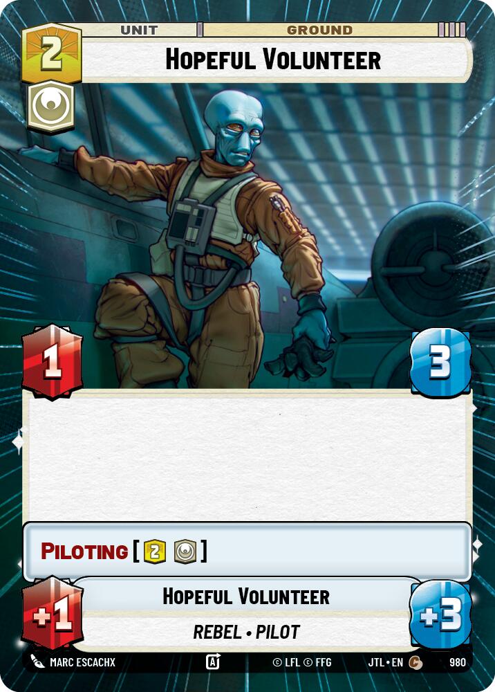 Star Wars: Unlimited: Hopeful Volunteer (Hyperspace Foil) card image