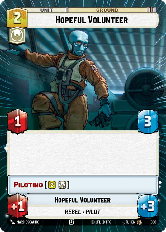 Star Wars: Unlimited: Hopeful Volunteer (Hyperspace Foil) card image