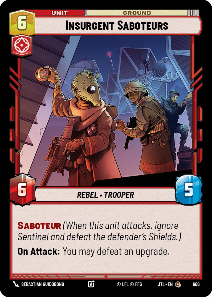 Star Wars: Unlimited: Insurgent Saboteurs (Foil) card image