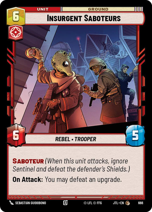 Star Wars: Unlimited: Insurgent Saboteurs (Foil) card image